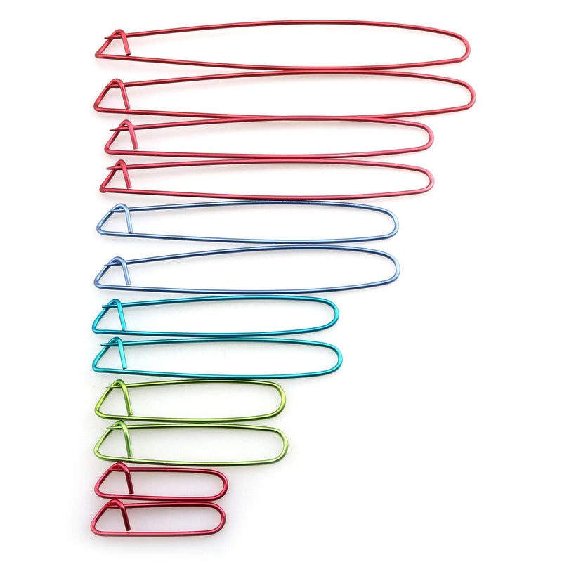 Tegg Knitting Stitch Holder 12PCS 6Size Colour Aluminum Crochet Notions Yarn Stitch Holders - Image 4